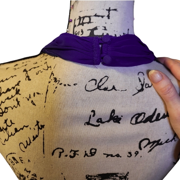 Patra Purple Blue Halter Evening Dress - Picture 9 of 12